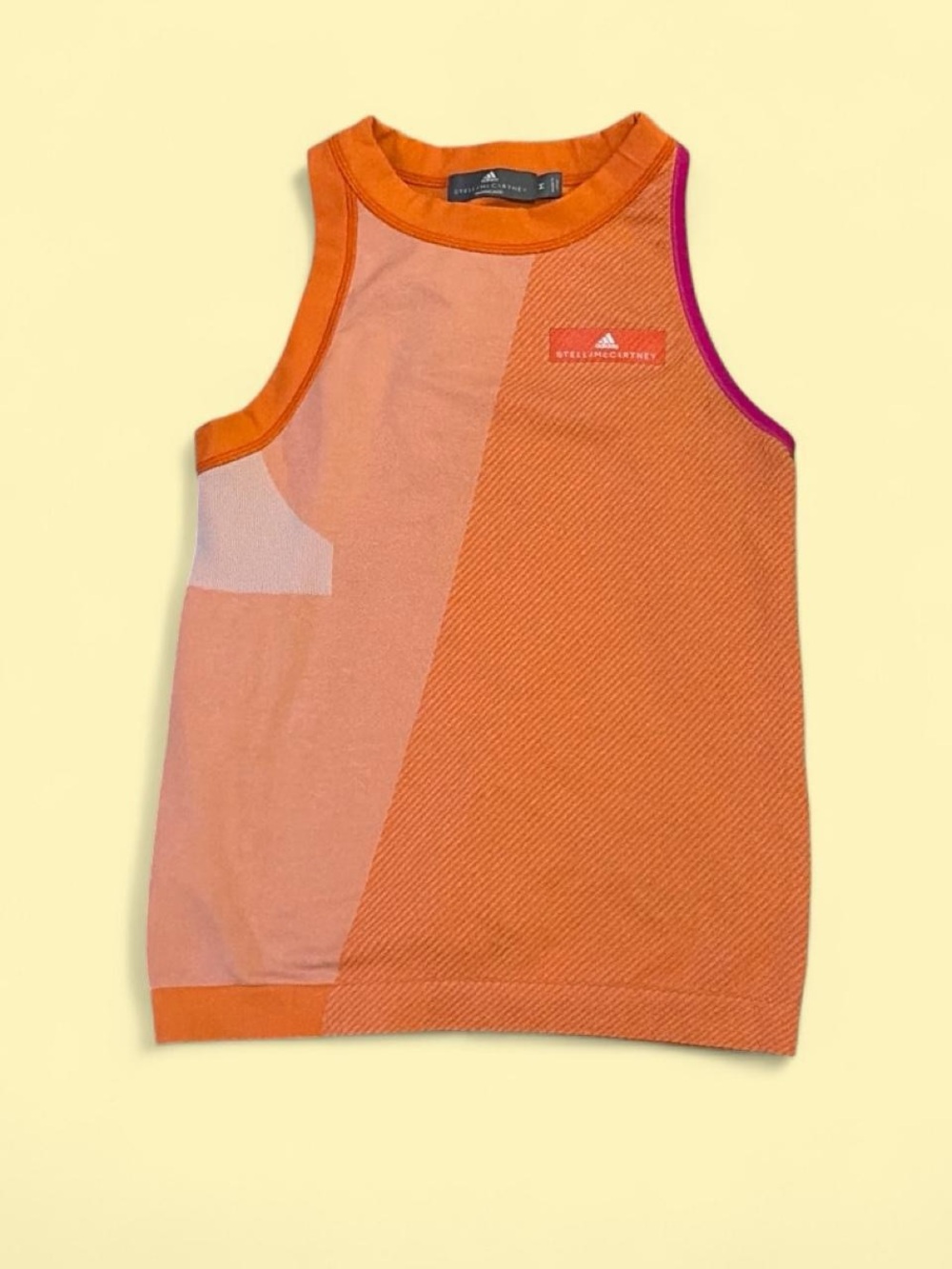 Adidas x Stella McCartney Orange & Pink' Colorblock Tank Top